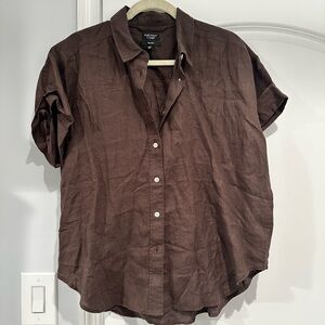 J. Crew Brown Linen Shirt